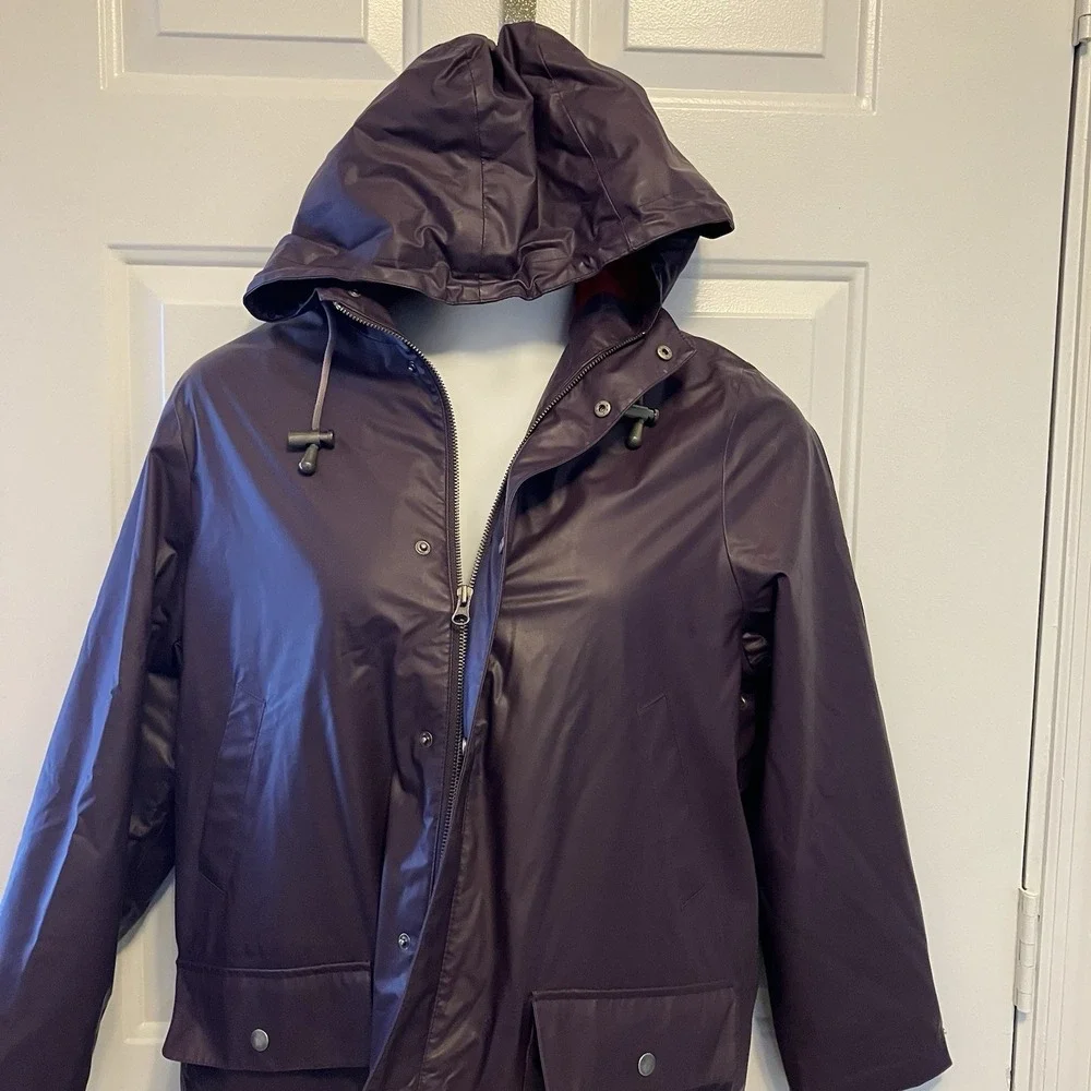 Boden Rainy Day Fleece Lined Women's‎ Rain Coat Large Purple UK-14/16 US-12/14?